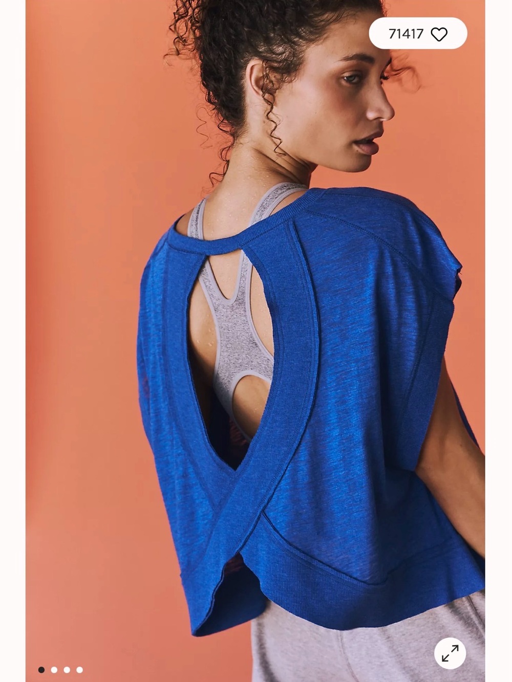 Free People Movement Tee Time Royal Blue tshirt in Sapphire Skies Blue - size XS